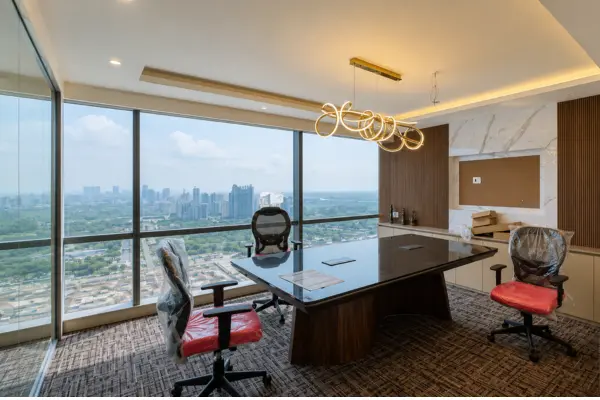 Aerial view of Supernova Astralis mixed-use tower on the Noida Expressway