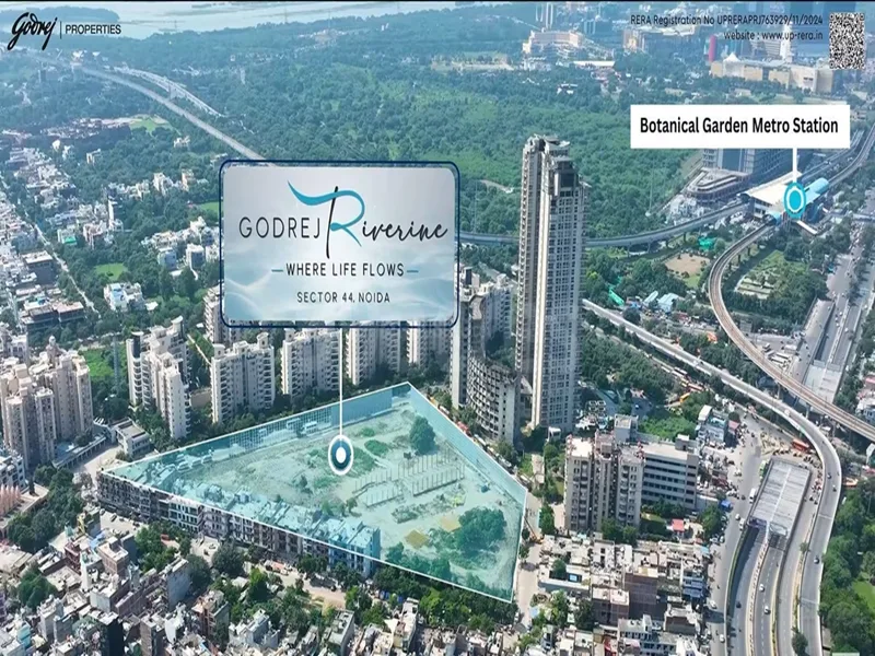 Godrej Riverine Sector 44 Noida premium residences overlooking Botanical Garden Metro station