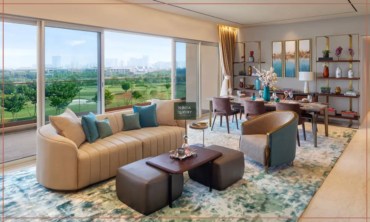 Kalpataru Vista spacious living room — luxury golf-facing apartment, Sector 128 Noida