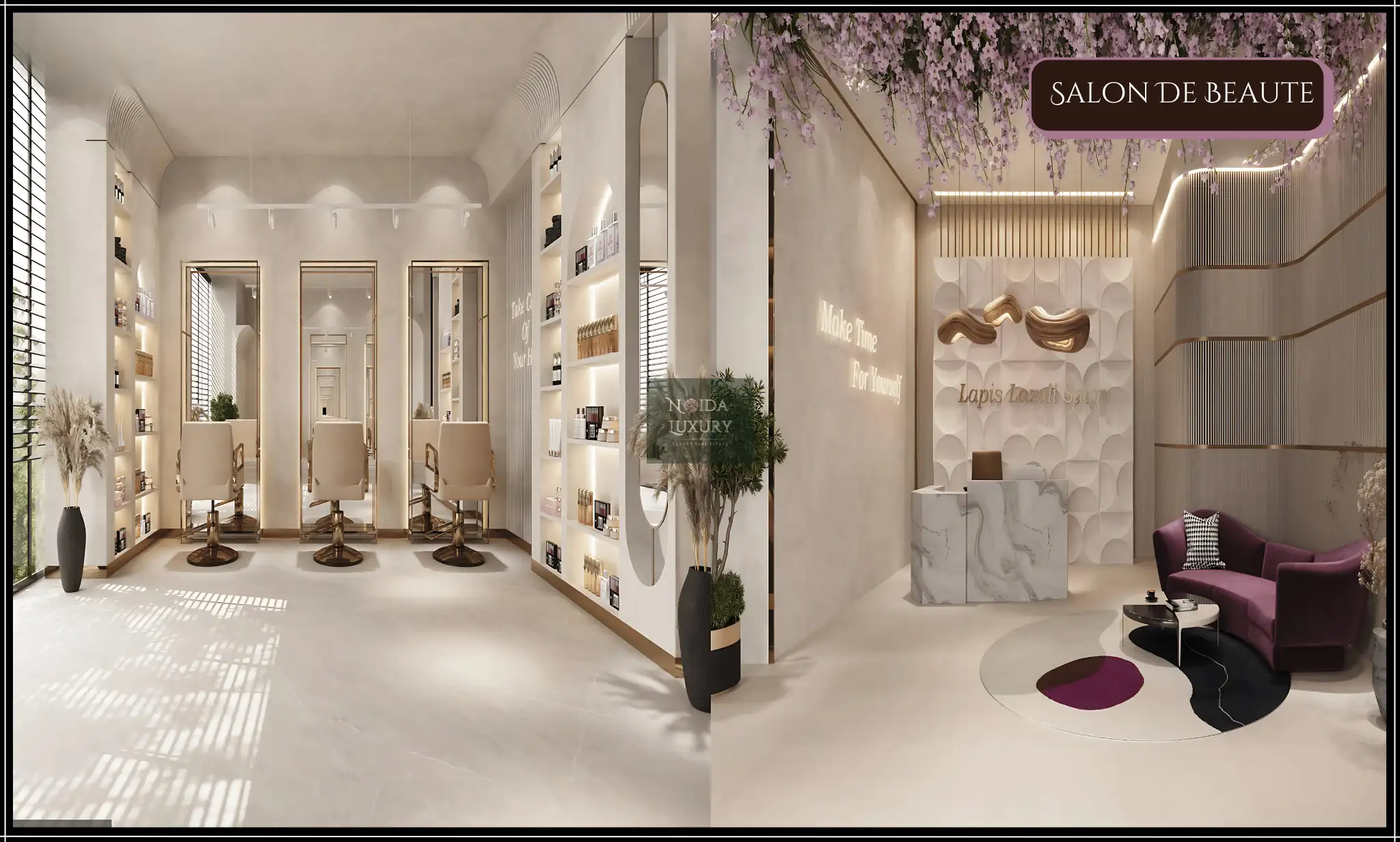 M3M The Cullinan waiting lounge with elegant interiors — 5 BHK ultra luxury apartment Noida