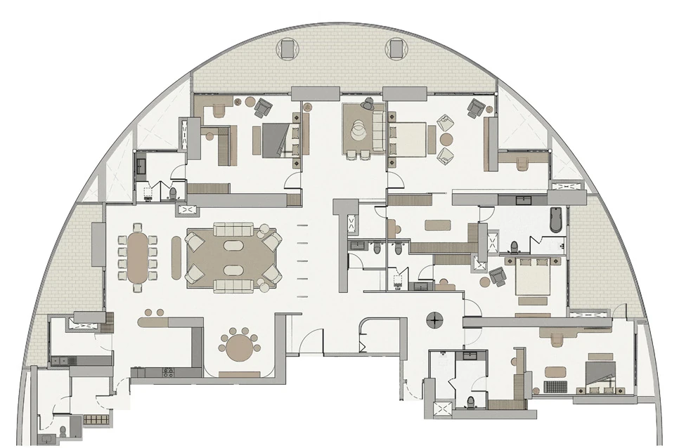 Max One Noida 5 BHK North-Facing floor plan — 9,963 sq ft bare-shell layout | Sector 16B