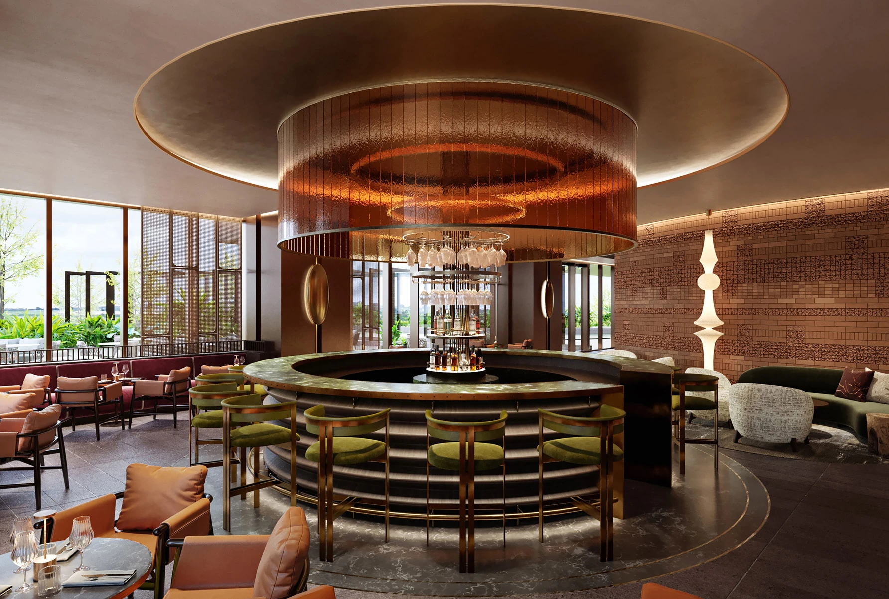 Refined bar and lounge at Max Members Club Max One Noida