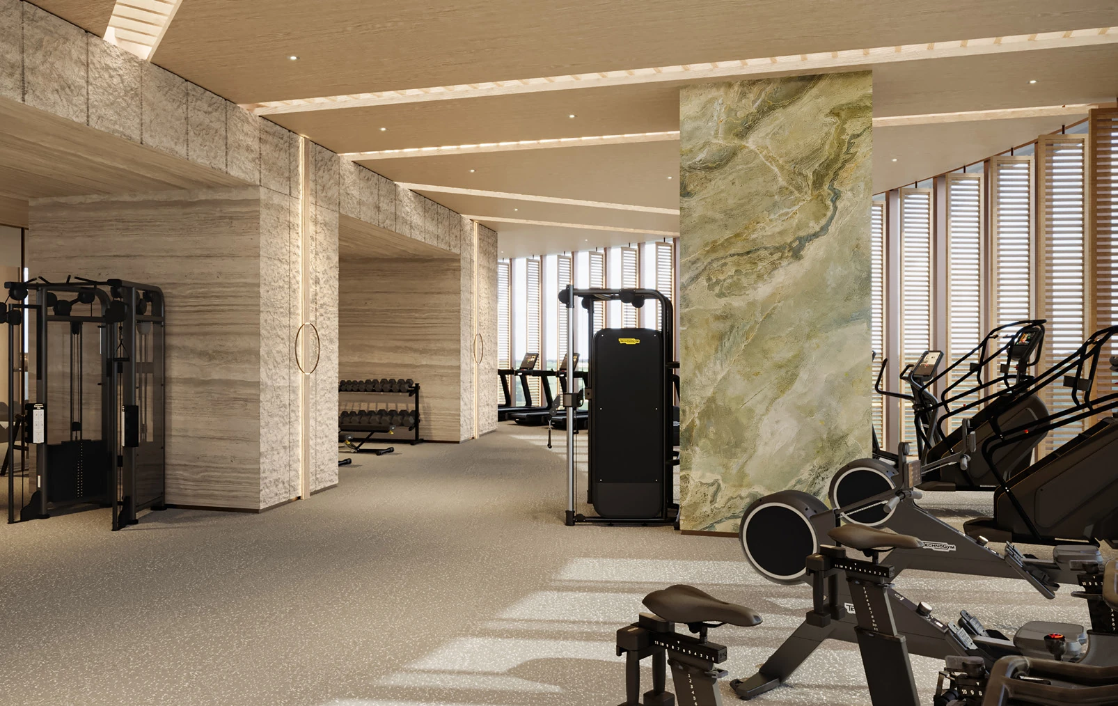 Fully equipped gym and fitness centre at Max Members Club Max One Noida