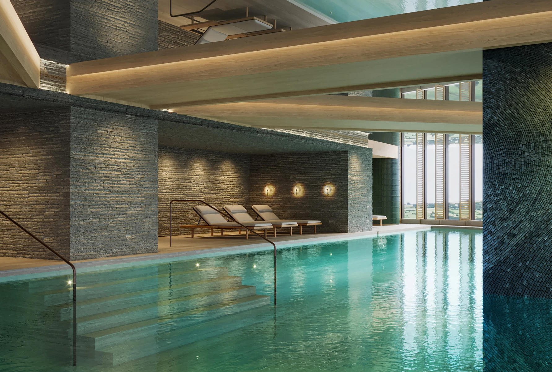 Max Members Club indoor all-weather swimming pool at Max One Noida