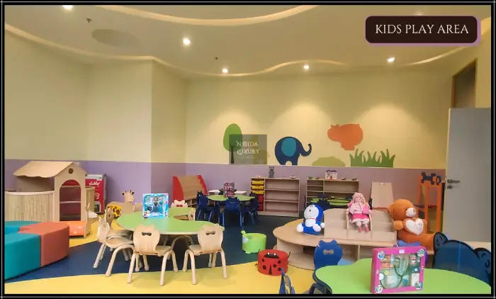 Kids play area at Supernova Noida clubhouse for Nova Residences residents