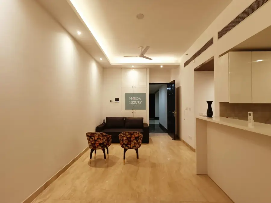 Luxury 2 BHK flat for sale in Noida at Nova Residences Supertech Supernova — designer interiors and private balcony